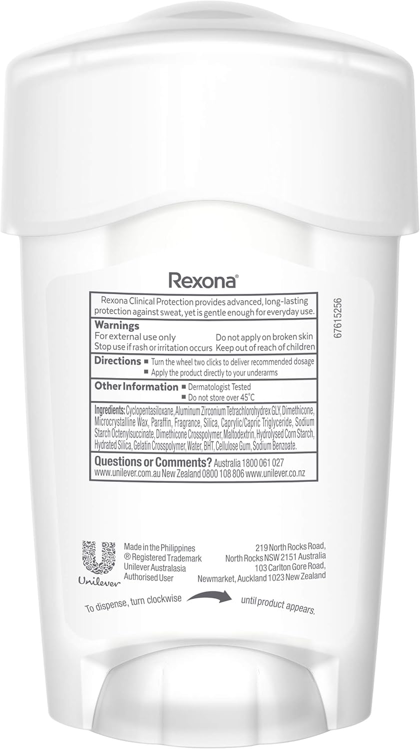 Rexona Women Clinical Antiperspirant Cream Stick Deodorant Sheer Powder, 45ml, 96 Hour Protection