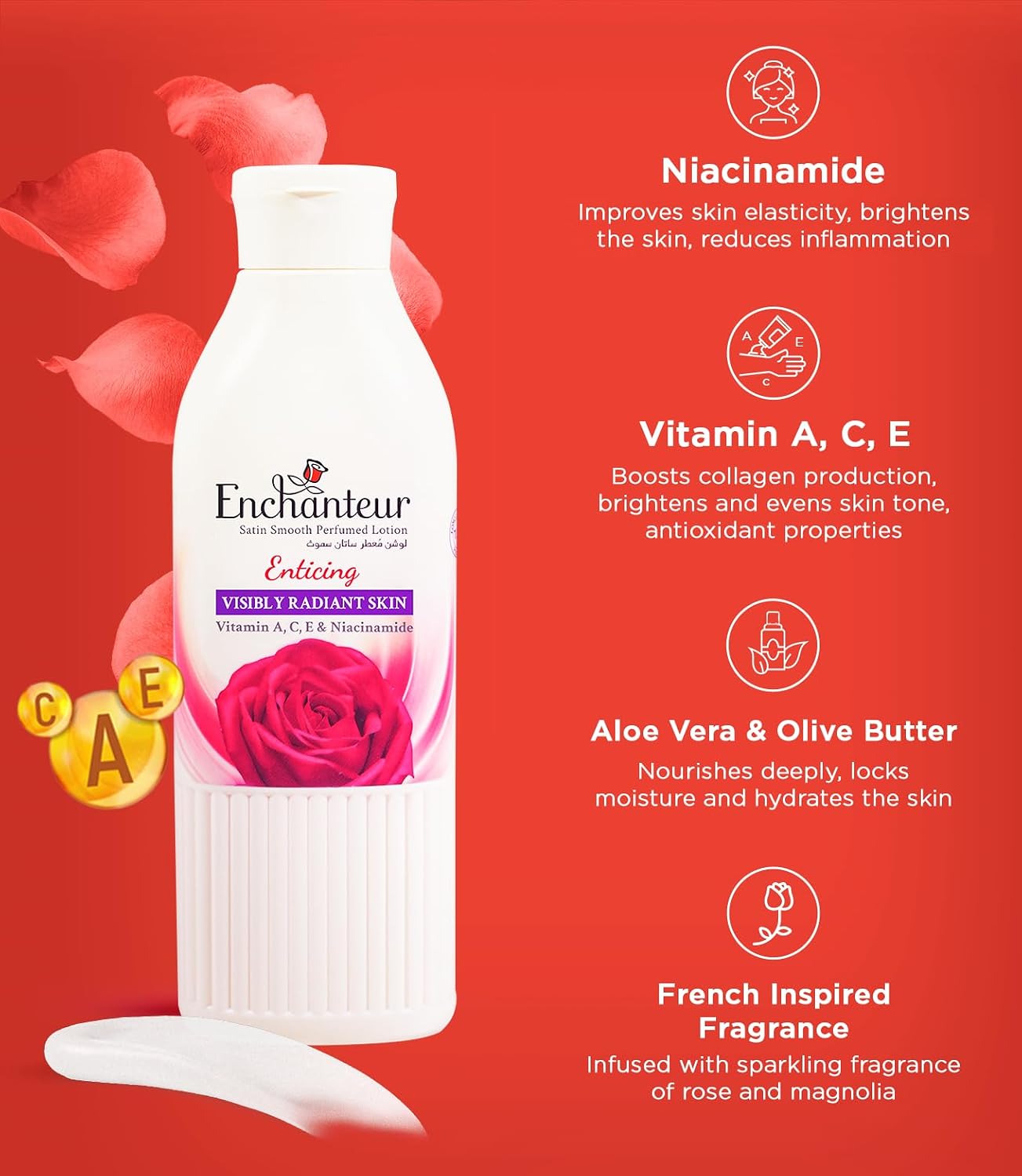 Enchanteur Perfume Lotion 250ml ENTICING PINK