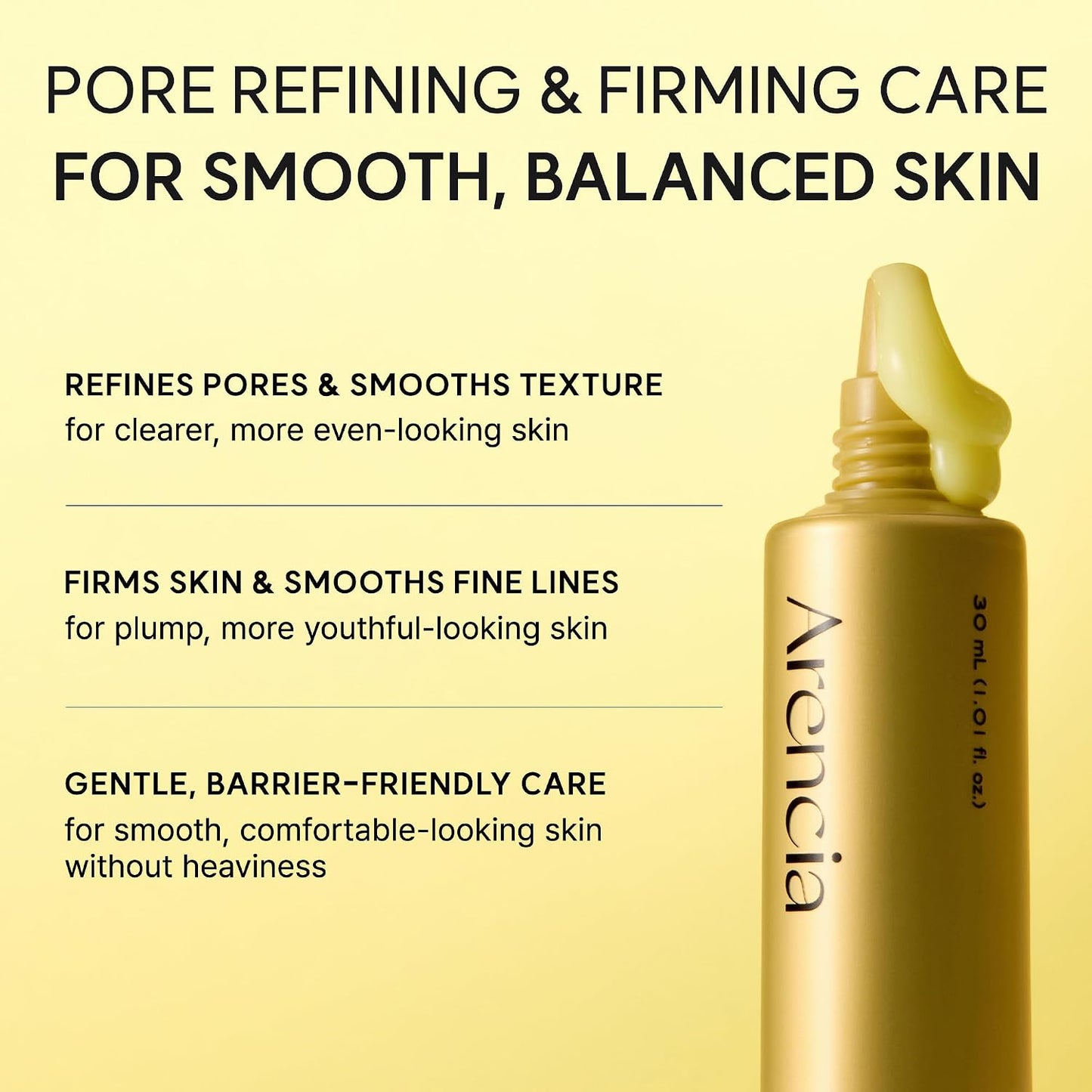 Arencia Retinal Serum, Advanced Night Serum with Retinal, Caffeine and Ectoin, Pore Refining and Firming Formula, 1.01 fl oz