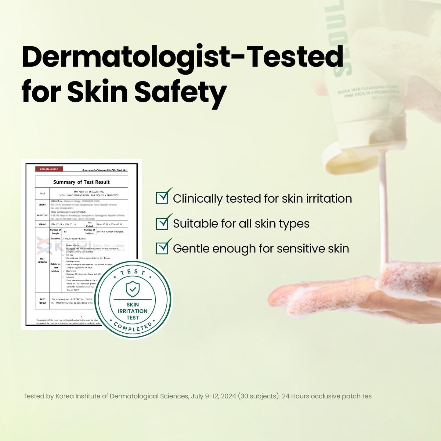 SEOUL 1988 Cleansing Foam : Pine Cica 1% + Probiotics