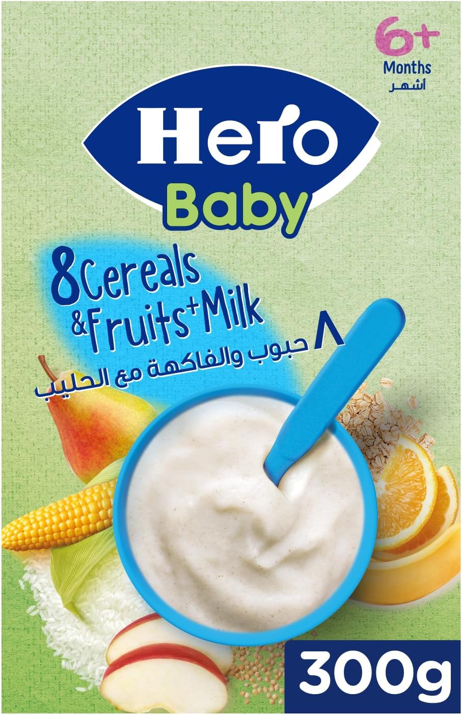 Hero baby 8 cereal and fruits with milk 300 gm