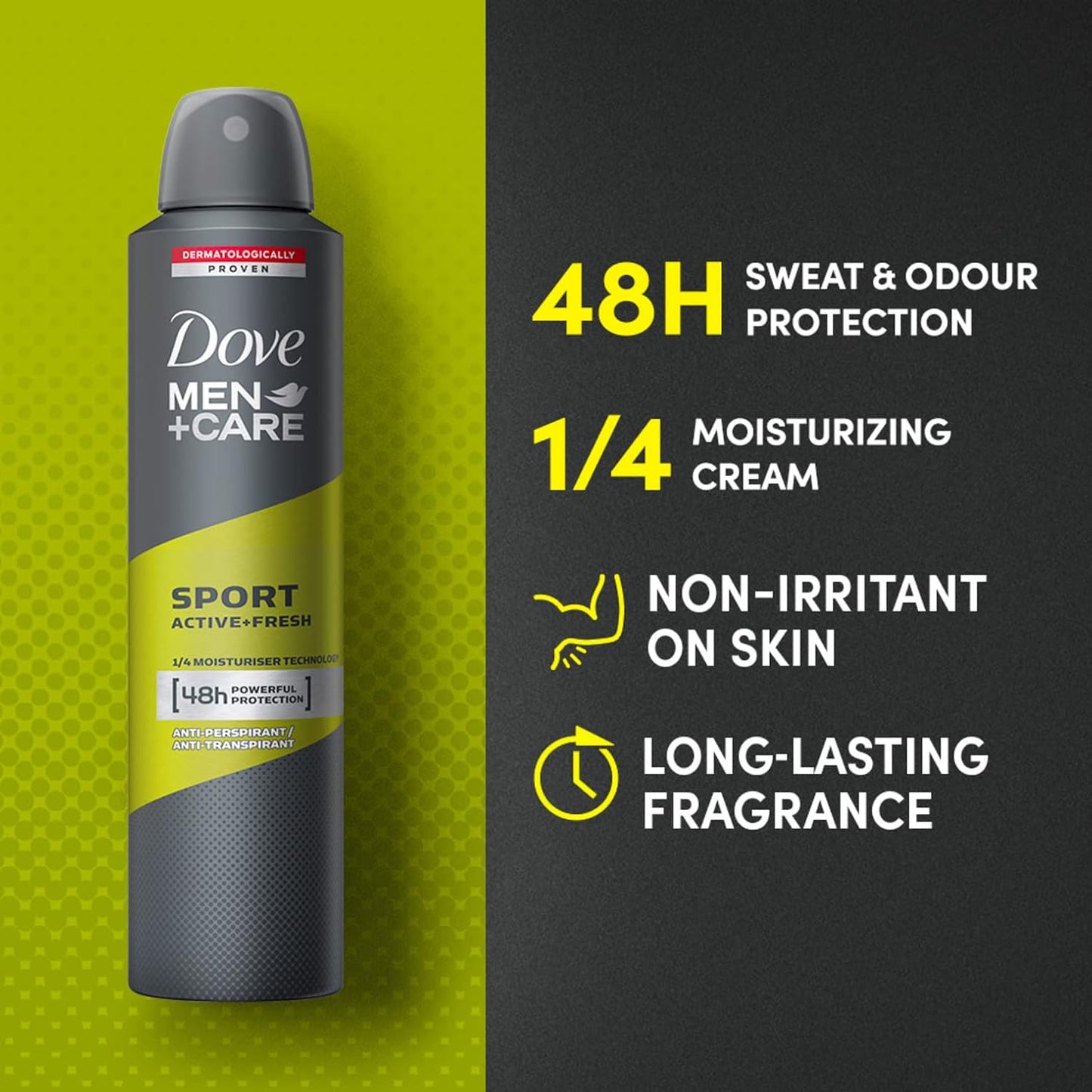 Dove men+care sport active+ fresh anti-perspirant deodorant aerosol, 250ml