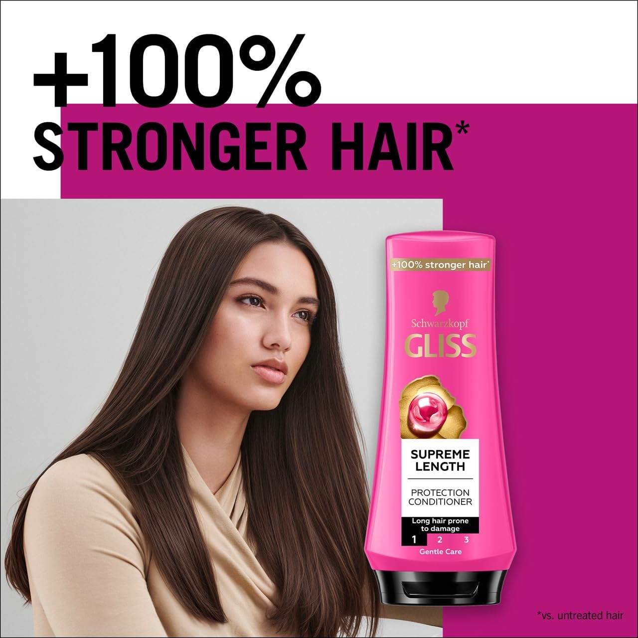 Gliss Supreme Length Protection Conditioner, 360ml — Maintain long hair with this protective conditioner, designed to prevent split ends and breakage while enhancing shine