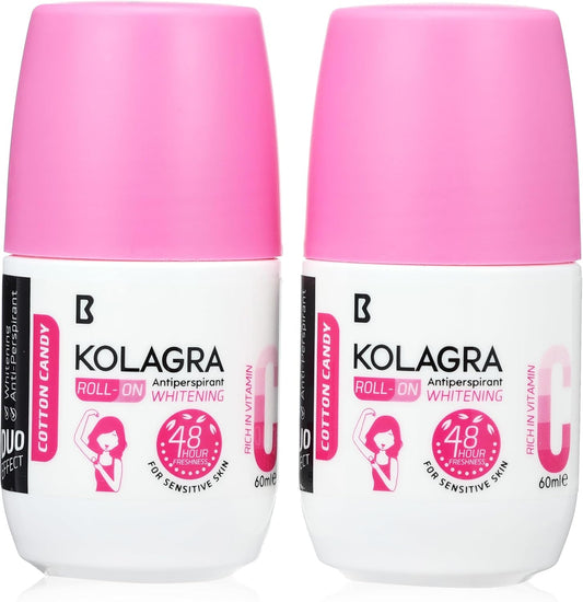 Kolagra Whitening Roll On 2X1 Promopack 1+1 Cotton Candy 120ML Pink