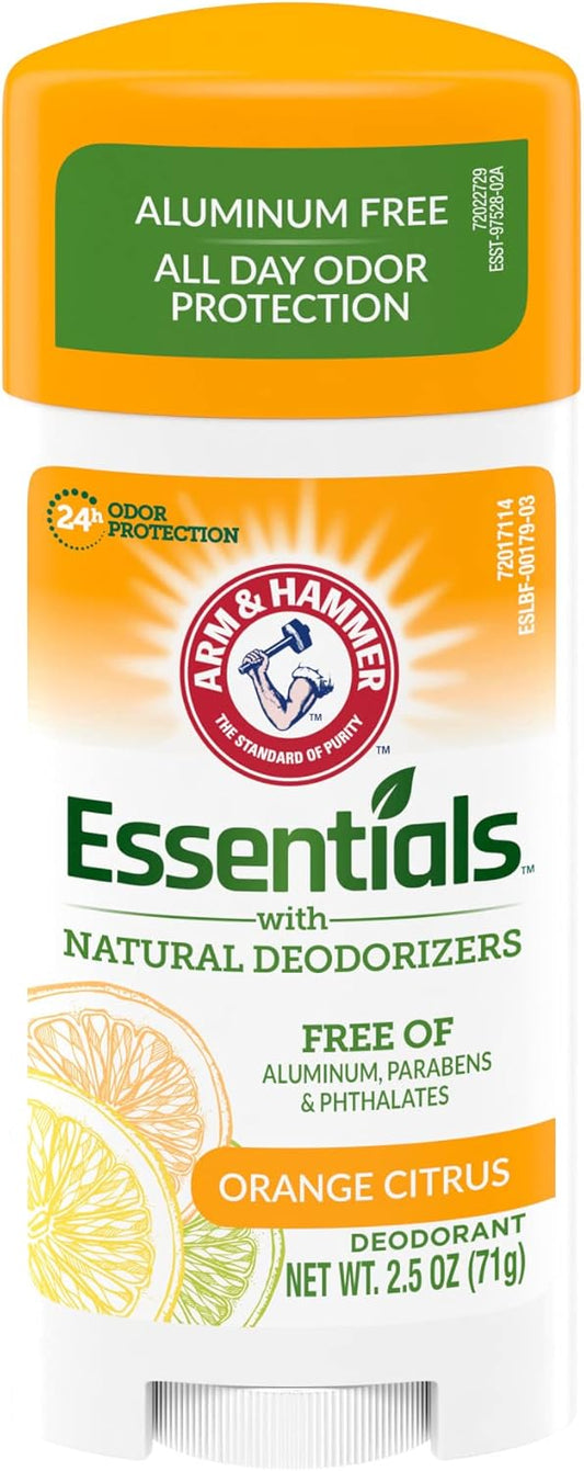 Arm & Hammer Essentials deodorant, crisp orange citrus, 2.5 ounce, 1 Count