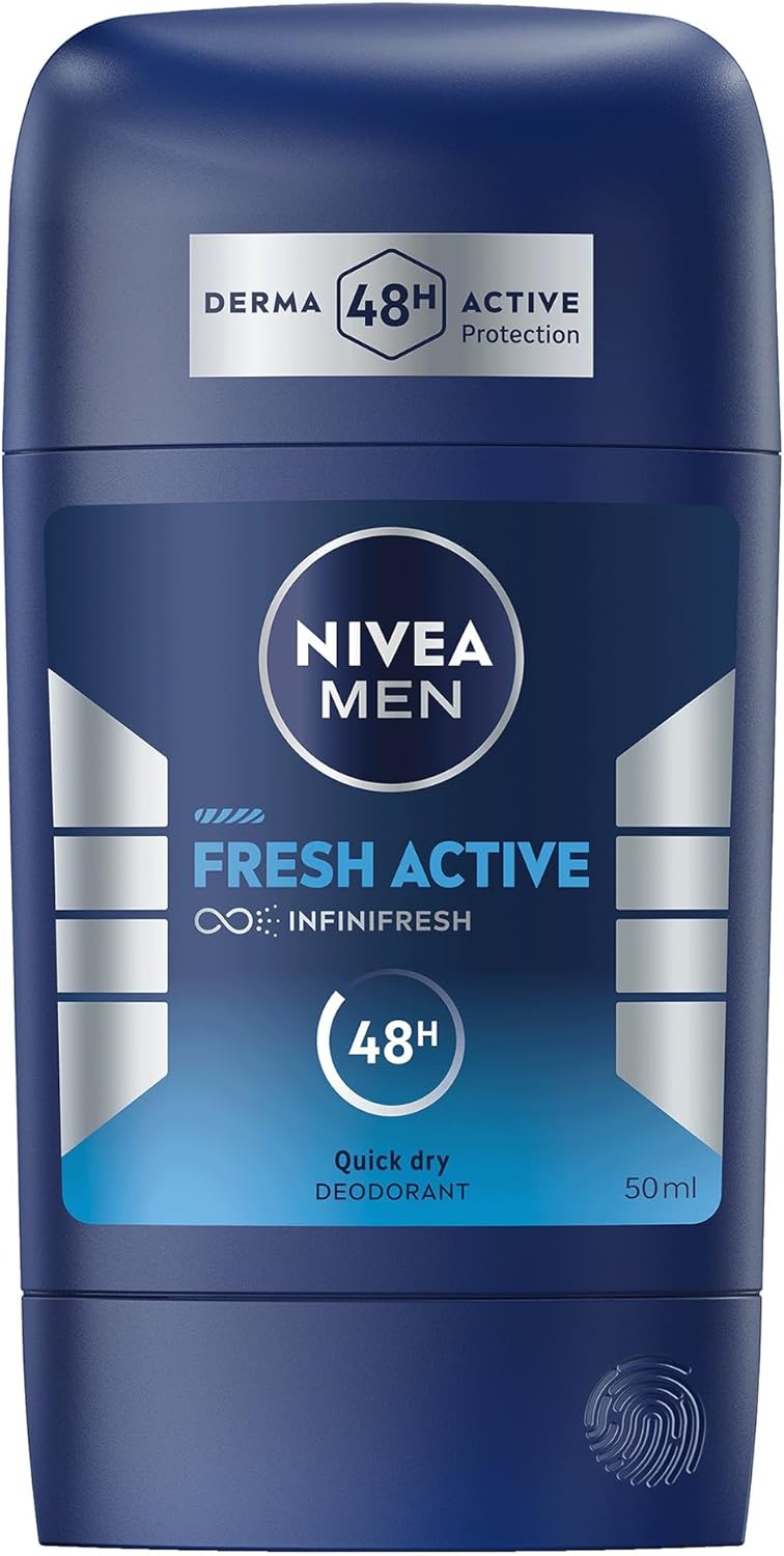 NIVEA MEN Antiperspirant Stick for Men, 48h Protection, Fresh Active Fresh Scent, 50ml