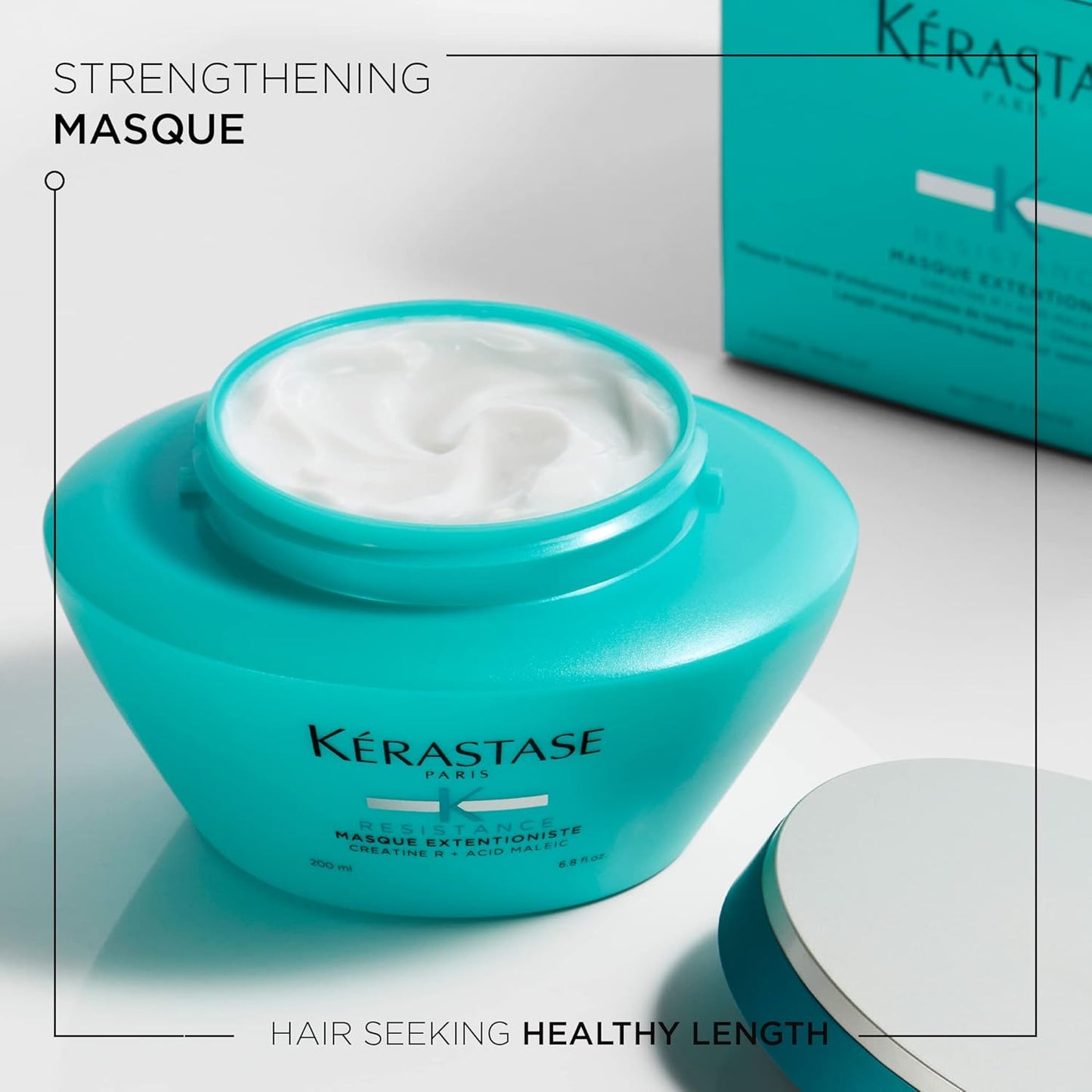 Kérastase Resistance Masque Extentioniste - Mascarilla fortalecedora para el cabello, desenreda el cabello y sella las puntas abiertas, refuerza la longitud del cabello dañado, con proteínas, para