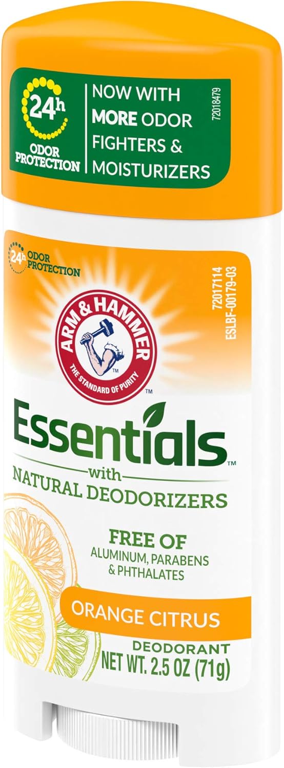 Arm & Hammer Essentials deodorant, crisp orange citrus, 2.5 ounce, 1 Count