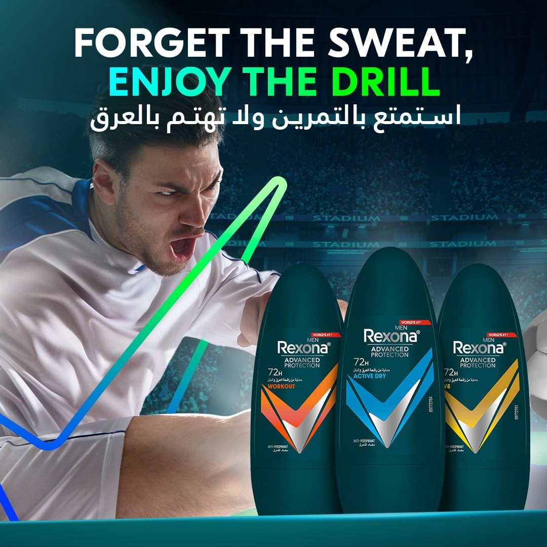 Rexona Men Antiperspirant Roll-On Active Dry, 50 ml