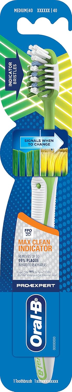 Oral-B Pro-Expert Max Clean Indicator Manual Toothbrush, Medium, 1 Count