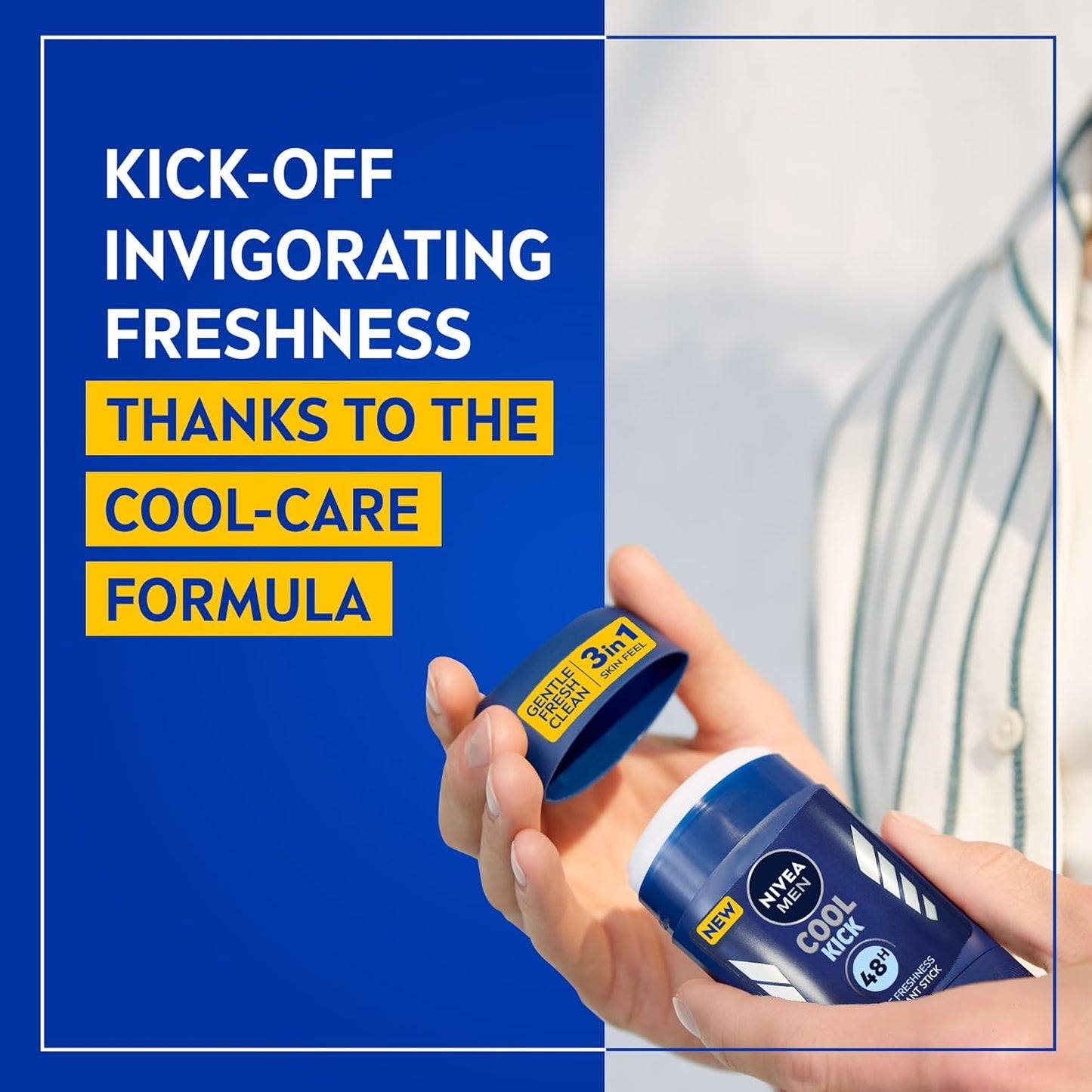NIVEA MEN Cool Kick, Deodorant for Men, Fresh Scent, Stick 50ml