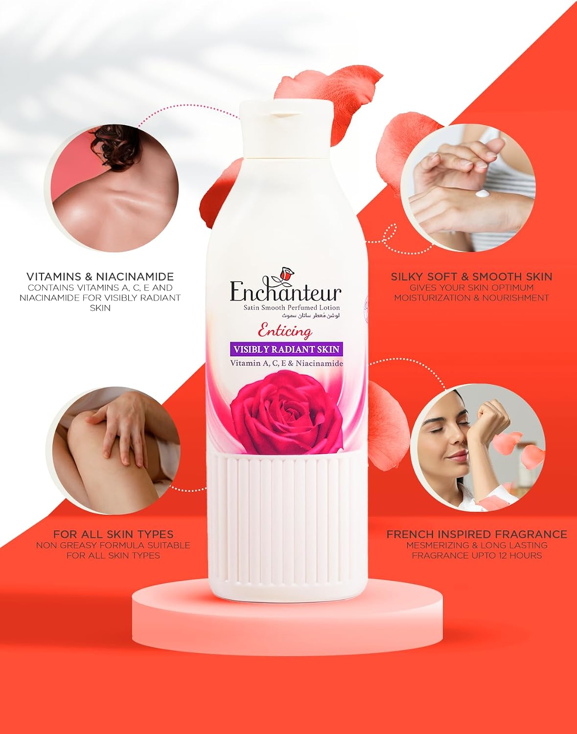 Enchanteur Perfume Lotion 250ml ENTICING PINK