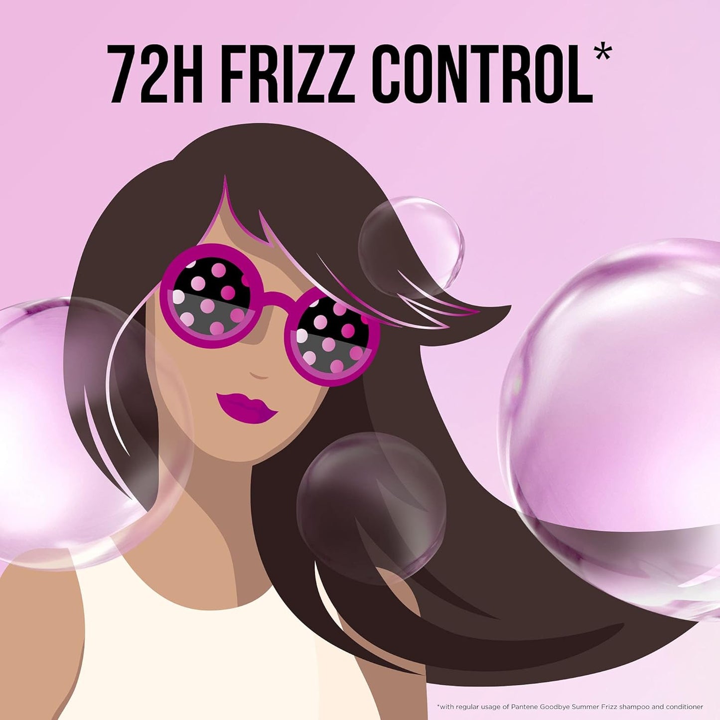 Pantene Pro-V Goodbye Summer Frizz Shampoo with 72H Frizz Control, 600 ml