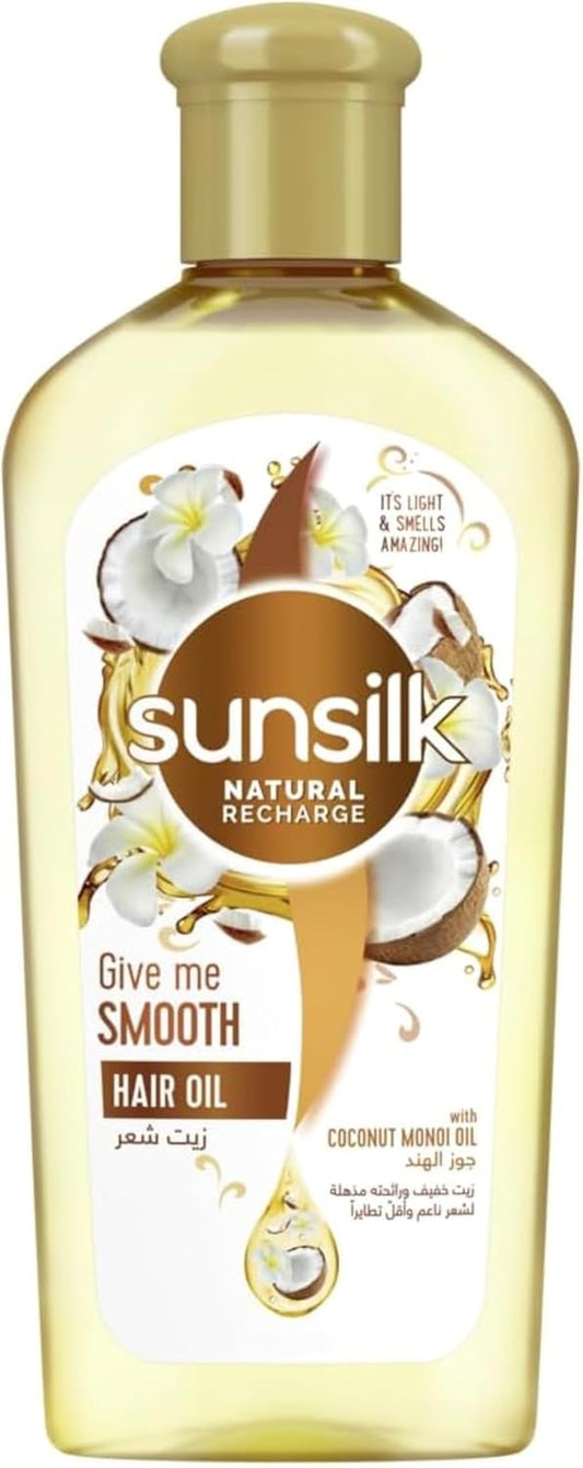 Sunsilk Natural recharge, Hair oil, with almond and Castor oil, for protection against hairfall 250ML (Packaging May Vary)
