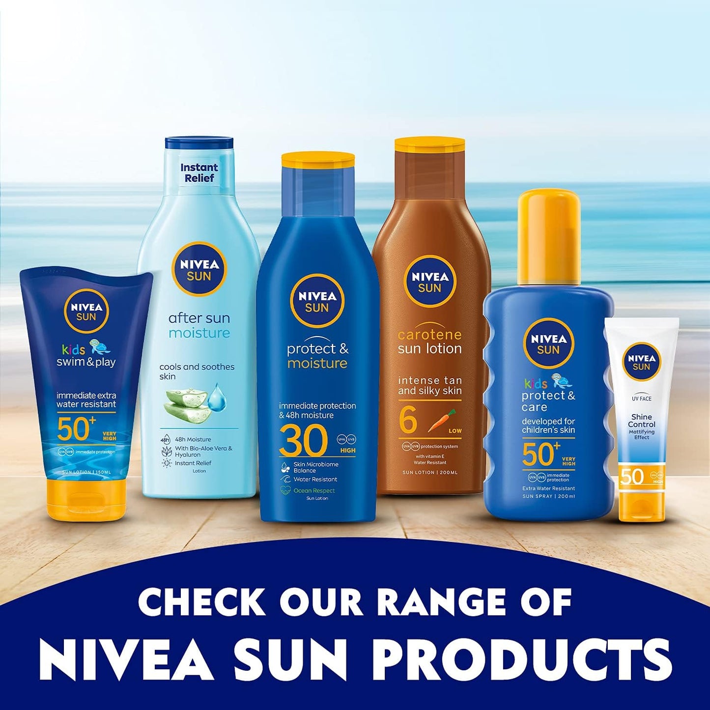NIVEA SUN Lotion, UVA & UVB Sunscreen Protection, Protect & Moisture, SPF 30, 200ml