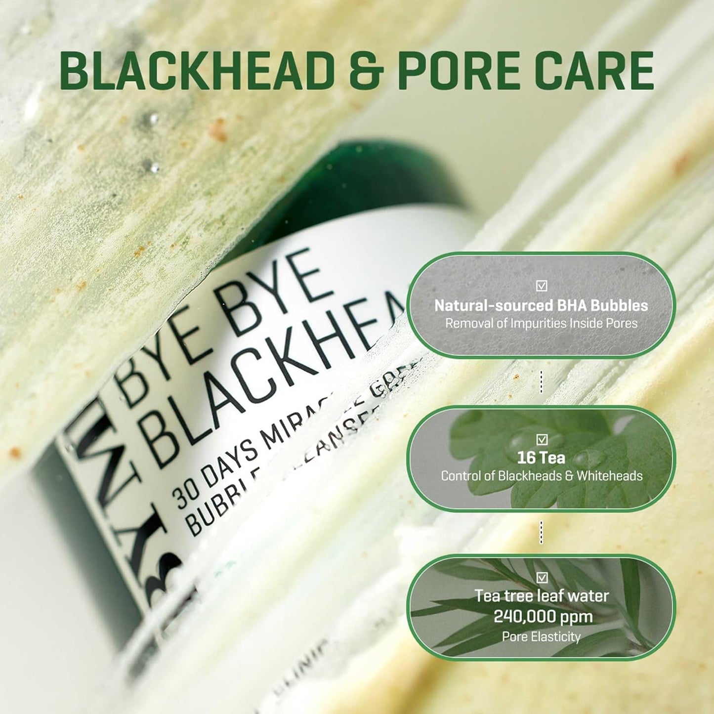 SOME BY MI Bye Bye Blackhead 30 Days Miracle Green Tea Tox Bubble Cleanser