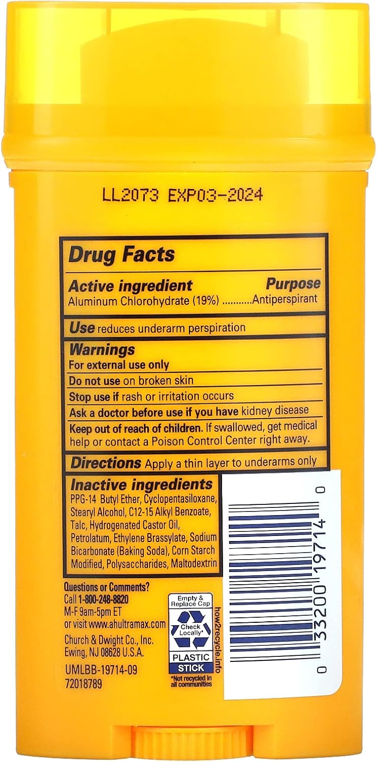 ARM & HAMMER Deodorant Ultramax Unscented, 2.6oz