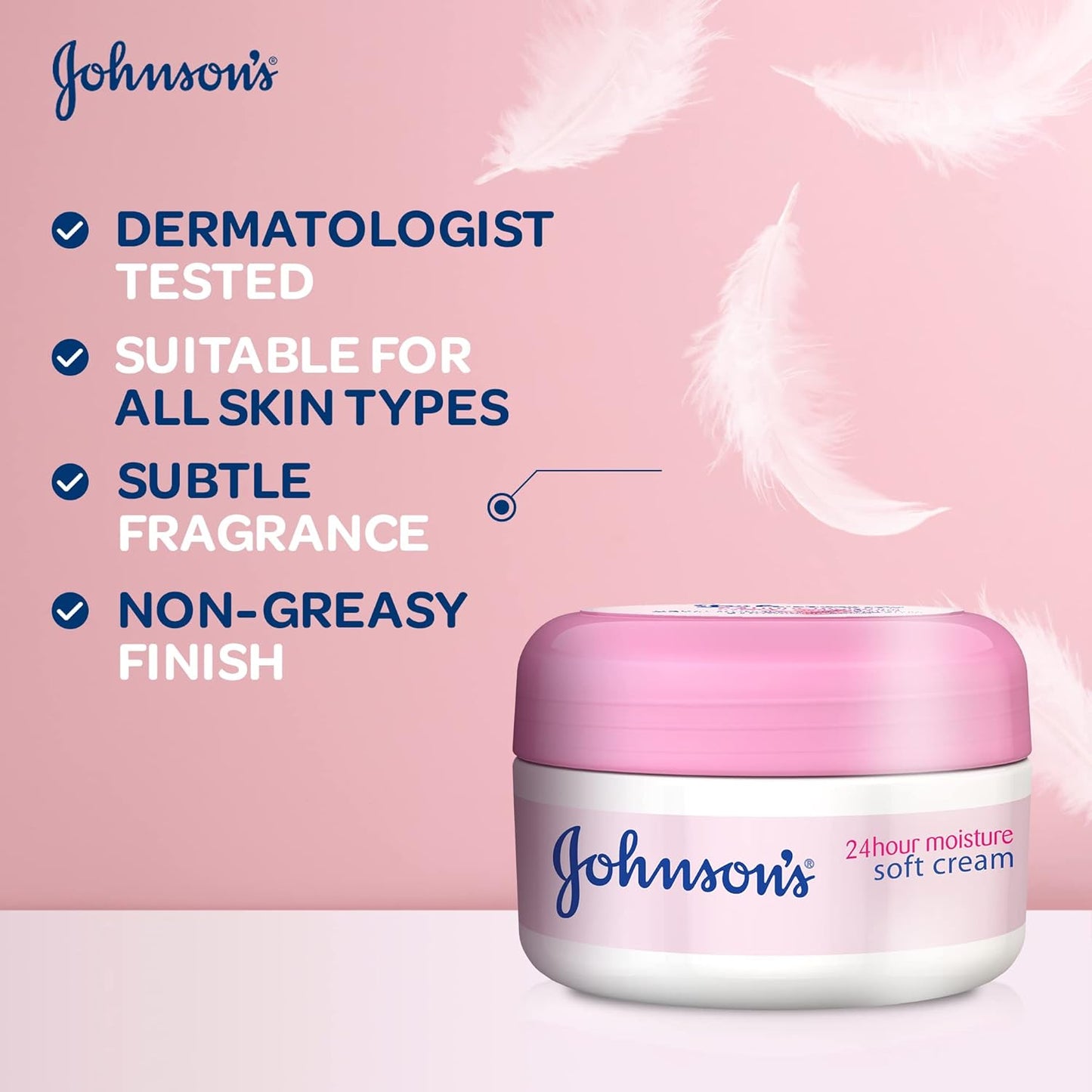 JOHNSON’S, Body Cream, 24 HOUR Moisture, Soft, 100ml