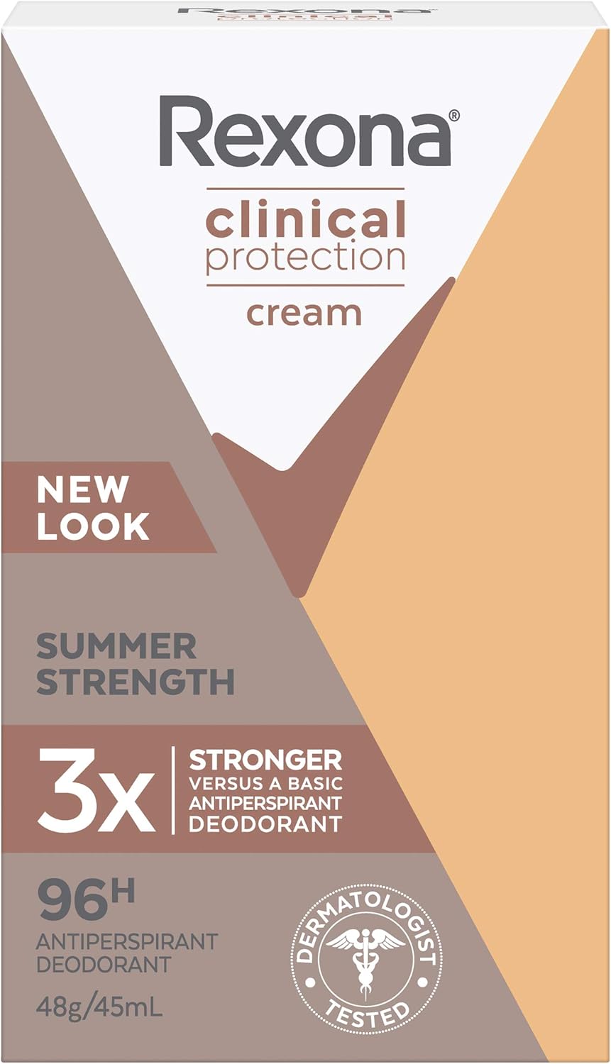 Rexona Women Clinical Antiperspirant Cream Stick Deodorant Summer Strength, 45ml, 96 Hour Protection