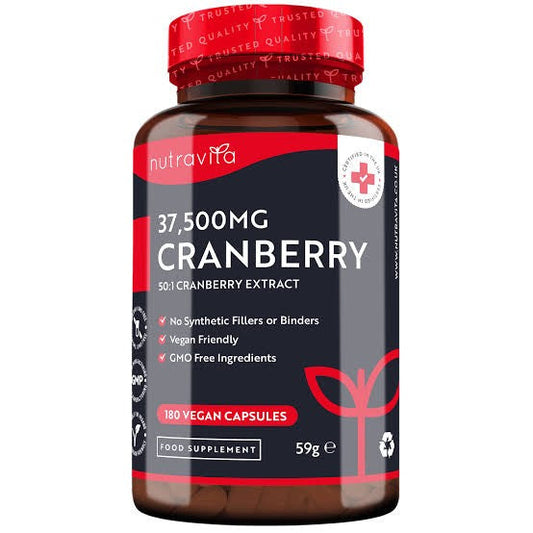 Nutravita Max Strength Cranberry 37,500mg - 180 Vegan Capsules