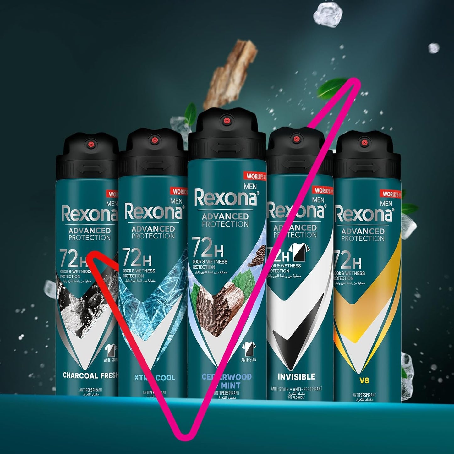 Rexona Men Advanced Protection 72H+ Antiperspirant Deodorant Mint & Cedarwood Roll On 50ML