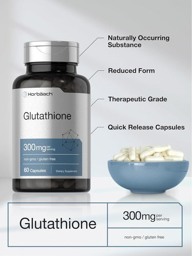 Horbaach Glutathione Supplement | 300mg | 60 Capsules