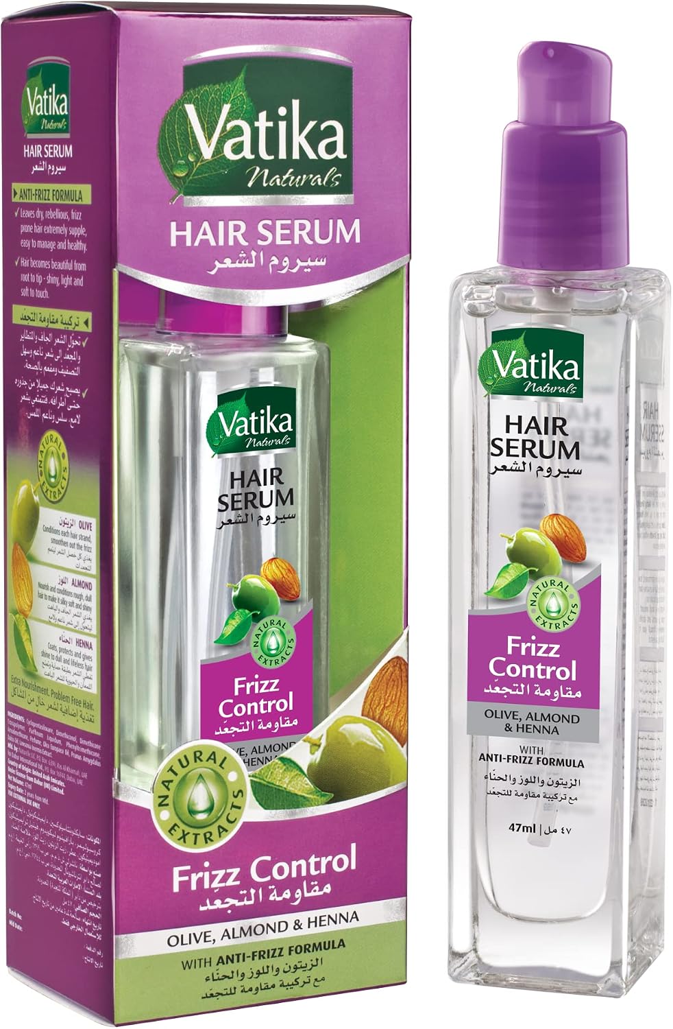 Vatika Naturals Heat Protect Hair Serum (47mL) | Natural Extracts of Argan, Chamomile and Seasame | Advanced Heat Shields for Hair