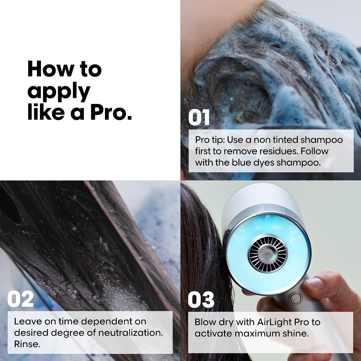 L'Oréal Professionnel Vitamino Color Spectrum Blue Tinted Shampoo 300ml, For Light Brown Coloured Hair, With Ferulic Acid + Citric Acid, Neutralise Undesired Orange Undertones