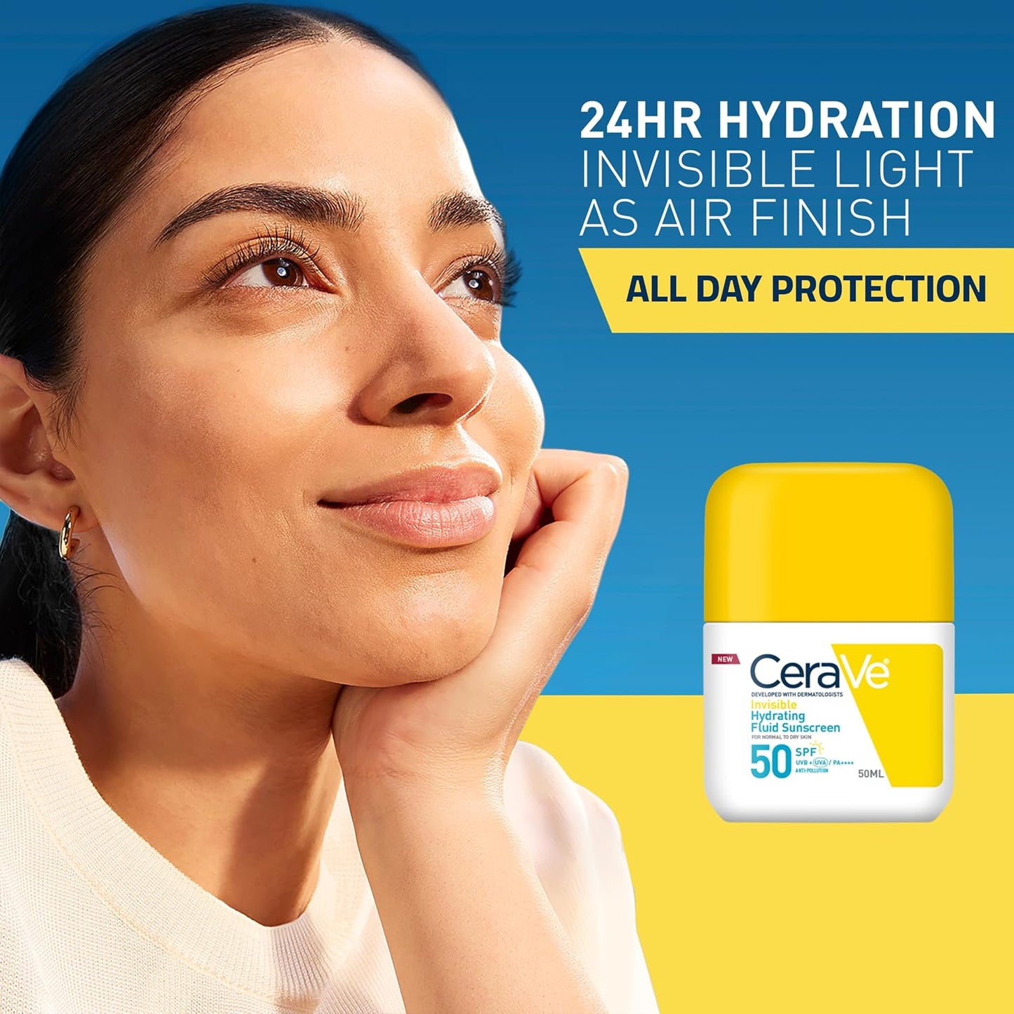 CeraVe Invisible Hydrating Fluid Sunscreen SPF 50 50ml