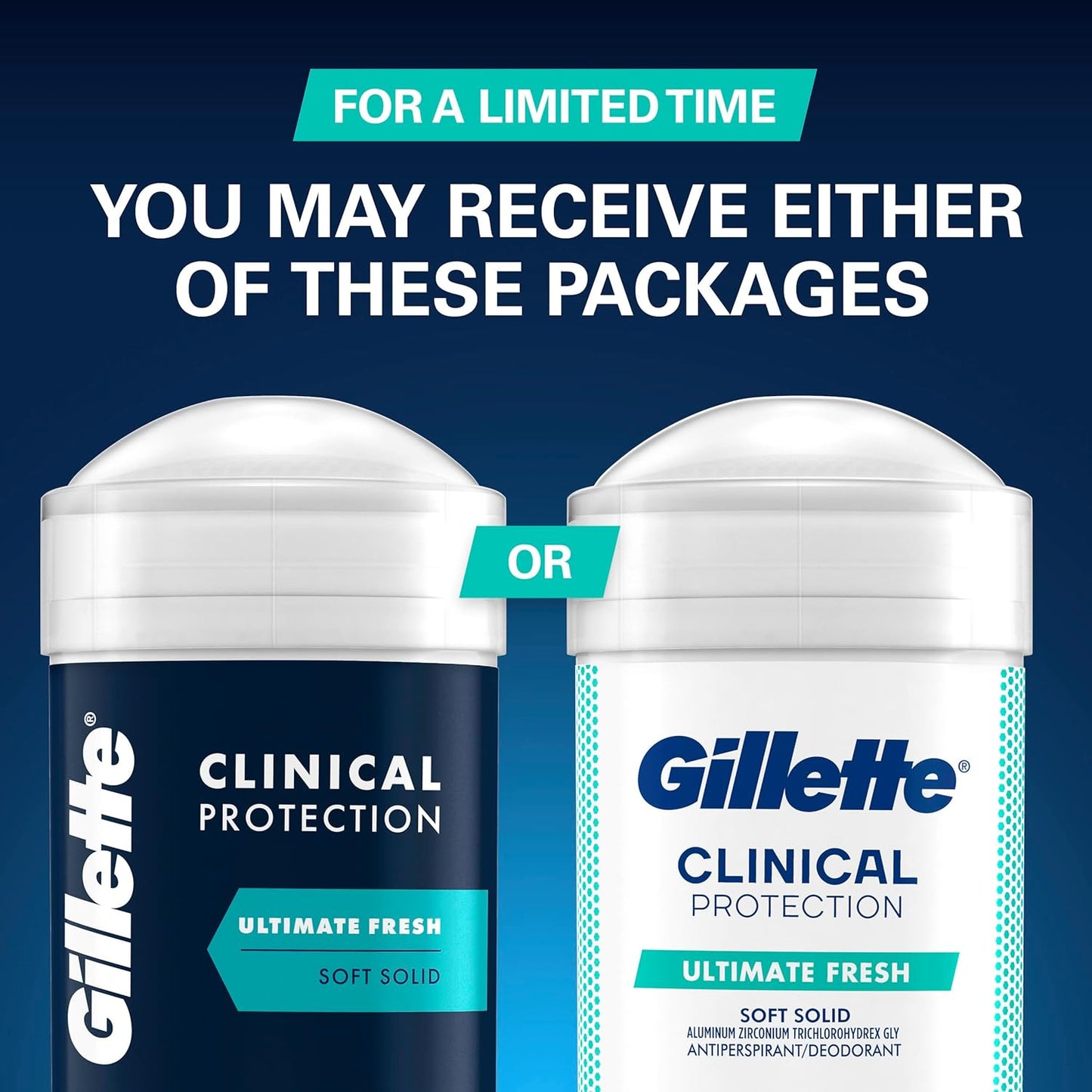 Gillette Clinical Deodorant for Men, Extra Fresh Scent, Advanced Solid Formula - 48g