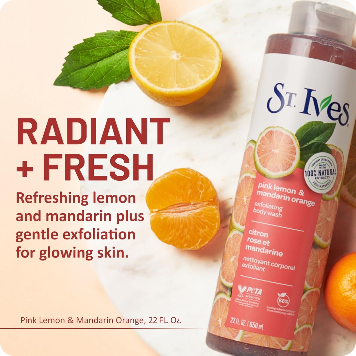 St Ives Body Wash Pink Lemon & Mandarin Orange 700Ml