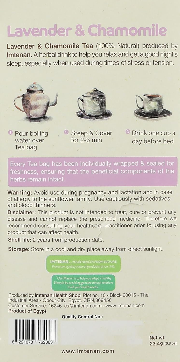 Imtenan Chamomile And Lavender Tea- 18 Bags