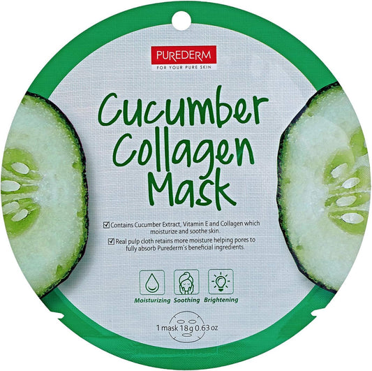 Purederm Cucumber Collagen Mask - Green - 18 gm