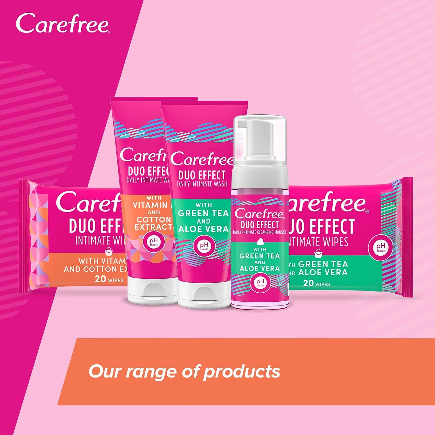 Carefree Duo Effect Daily Intimate Wash Vitamin E Cotton Extract 200ml