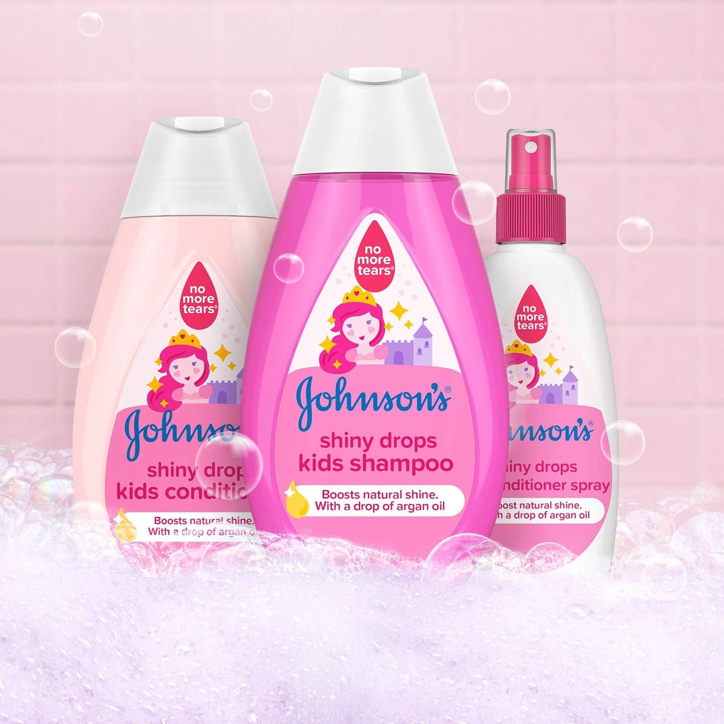 Johnson's Baby Kids Shampoo Shiny Drops, 300ml, Gentle Formula Free from Dyes for Soft, Shiny Hair, Suitable for Daily Use on Delicate Scalps and Sensitive Skin