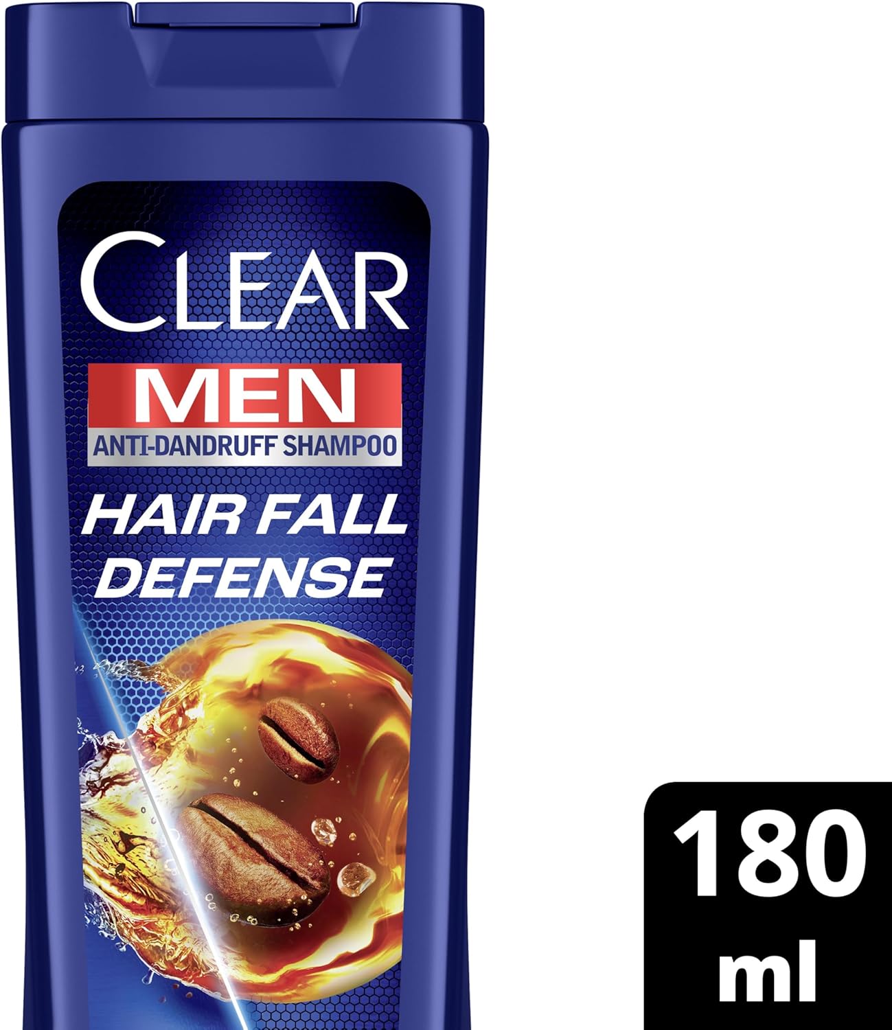 CLEAR Men Anti-dandruff Shampoo Hair Fall Defense, 10X less Hair Fall with Ultra Performance Formula, 180ML