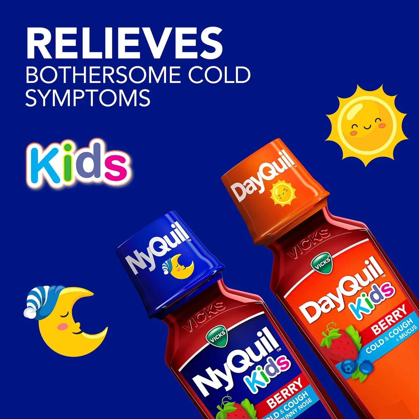 Vicks DayQuil and NyQuil Kids Cold & Cough Berry Flavor - 3 pack