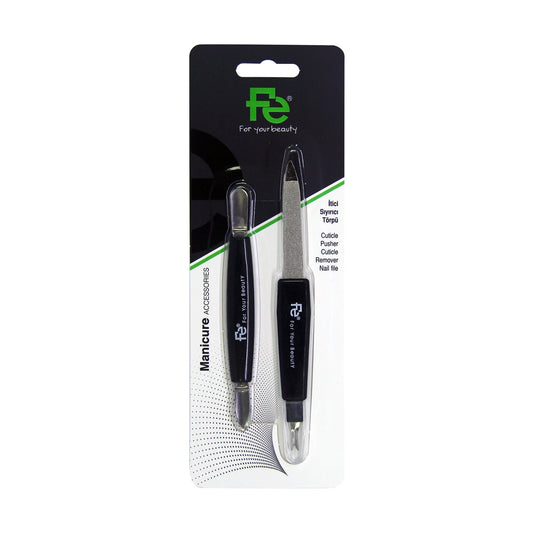 Fe Manicure Accessories set 2 nail files with cuticle remover