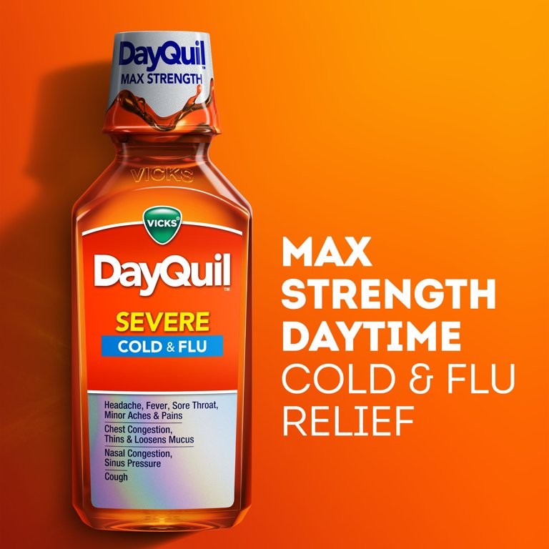 DayQuil™ SEVERE Maximum Strength Cough, Cold & Flu Daytime Relief Liquid