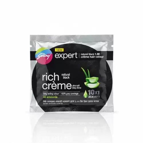 Godrej Expert Rich Creme Hair Colour - Natural Black 20g & 20mL