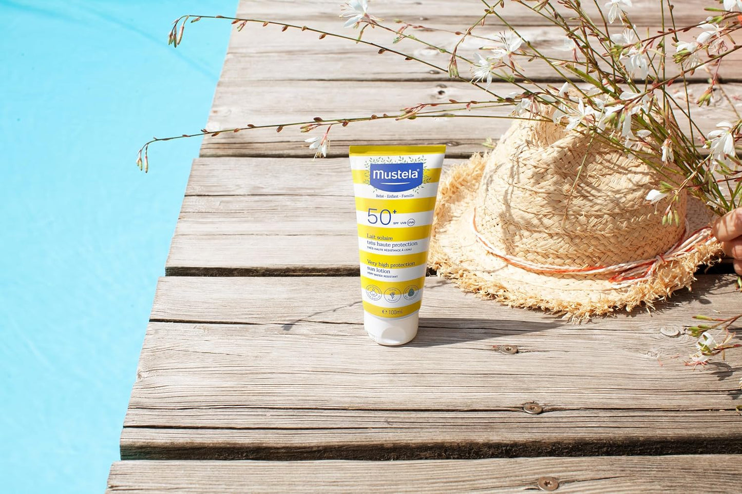 Mustela - Very High Protection Sun Lotion SPF 50+ - Face Sun Lotion for Sensitive Skin - Non-Nano, Water Resistant & Fragrance Free - 40ml
