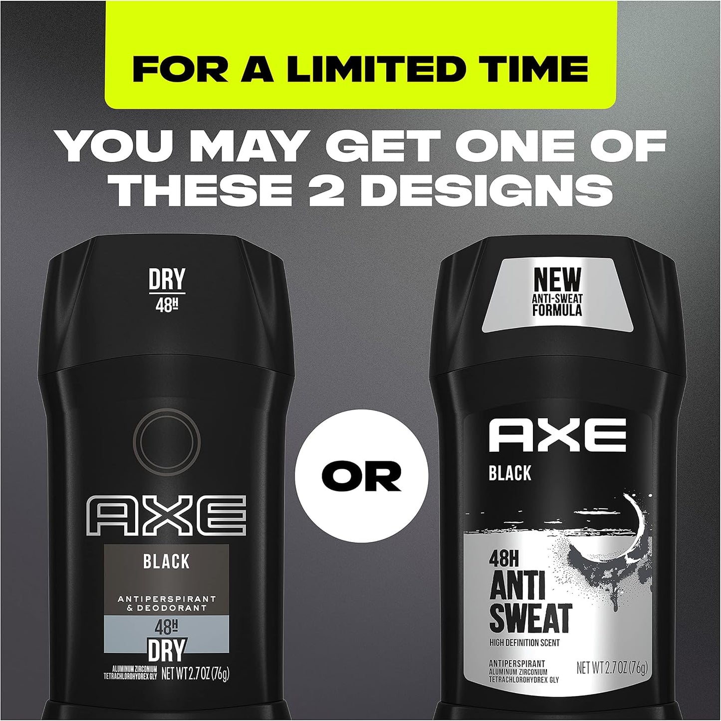 AXE Black Antiperspirant Deodorant Stick for Men 2.7 oz - 76g