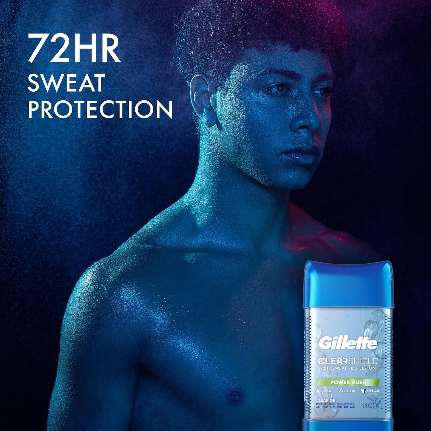 Gillette Sport High Performance Power Rush Antiperspirant Clear Gel for Unisex, 70ml
