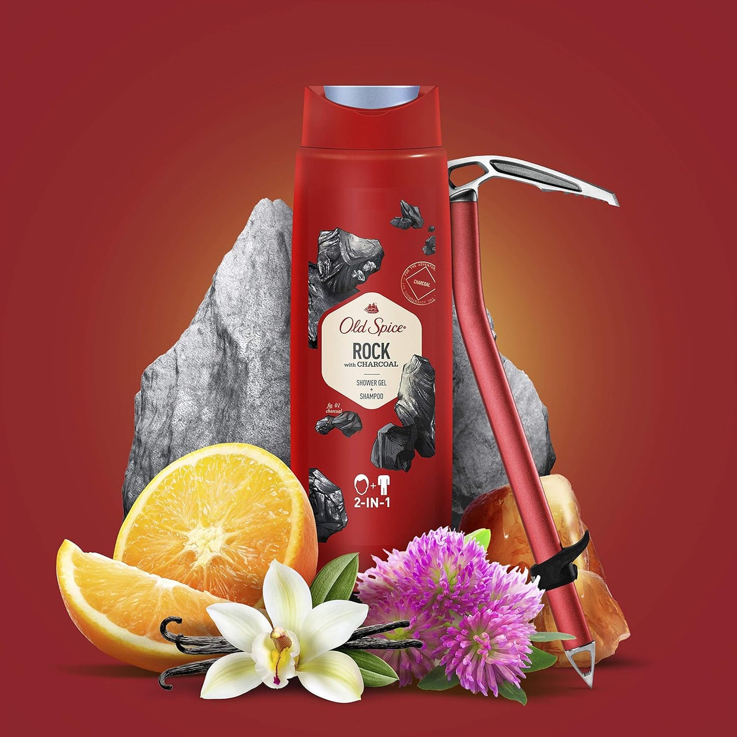 Old Spice Rock Shower Gel & Shampoo for Men 400 ml, Pack of 6