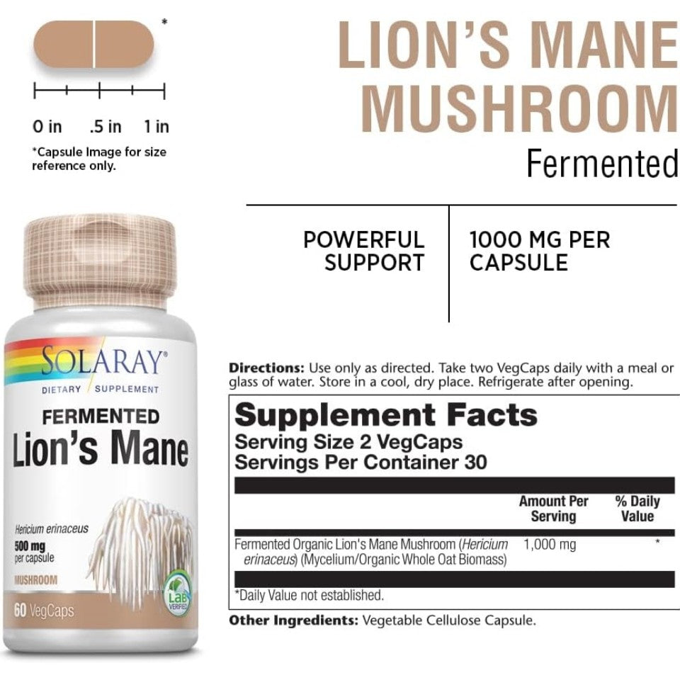 Solaray Lion's Mane Mushroom 1000mg