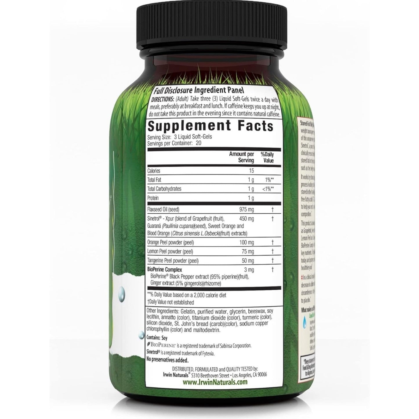 Irwin Naturals Stored-Fat Belly Burner - with Sinetrol, Grapefruit, Sweet Orange & Blood Orange - 60 Liquid Soft-Gels