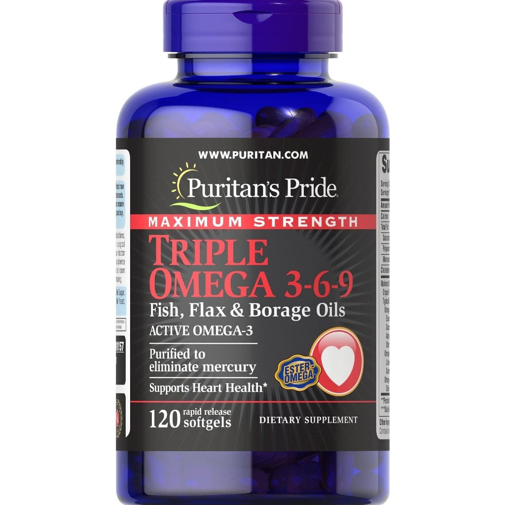 Puritan's Pride Triple Omega 3-6-9,120 softgels