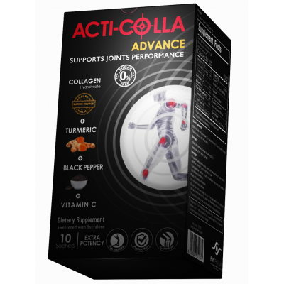 ACTI - COLLA ADVANCE ( COLLAGEN 8 GM + VITAMIN C 500 MG + TURMERIC 700 MG + BLACK PEPPER 0.25 MG ) 10 SACHETS