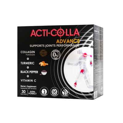 ACTI - COLLA ADVANCE ( COLLAGEN 8 GM + VITAMIN C 500 MG + TURMERIC 700 MG + BLACK PEPPER 0.25 MG ) 30 SACHETS