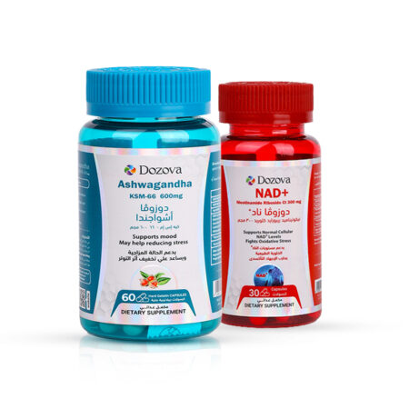 Deep Calm Bundle | Dozova Ashwagandha & Melatonin for Restful Sleep & EnergyDozova Woman Max | Advanced Support for Energy & Balance – 60 TabletsWomen’s Energy & Mental Alertness Bundle | Dozova Woman Max & NAD+Dozova Ashwagandha KSM-66 600mg Stress & Moo